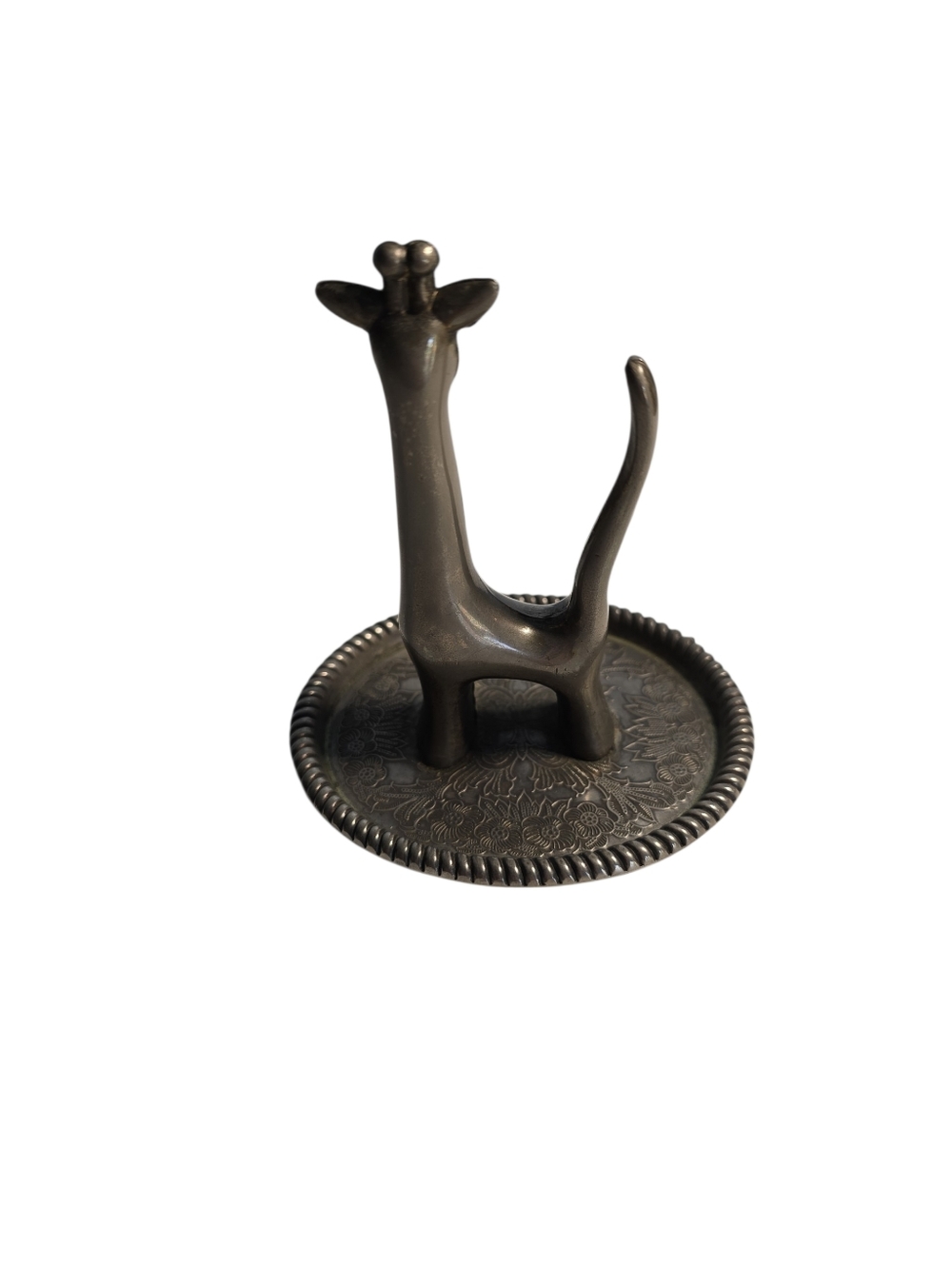 Vintage Interpur Pewter? Silverplate? Giraffe Ring Holder Hong Kong READ - Picture 3 of 8